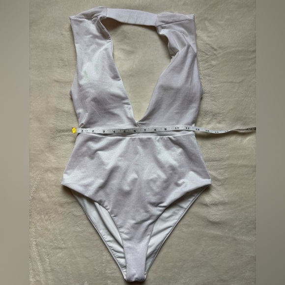 Revel Rey White Plunge One-Piece Swimsuit - Picture 4 of 10